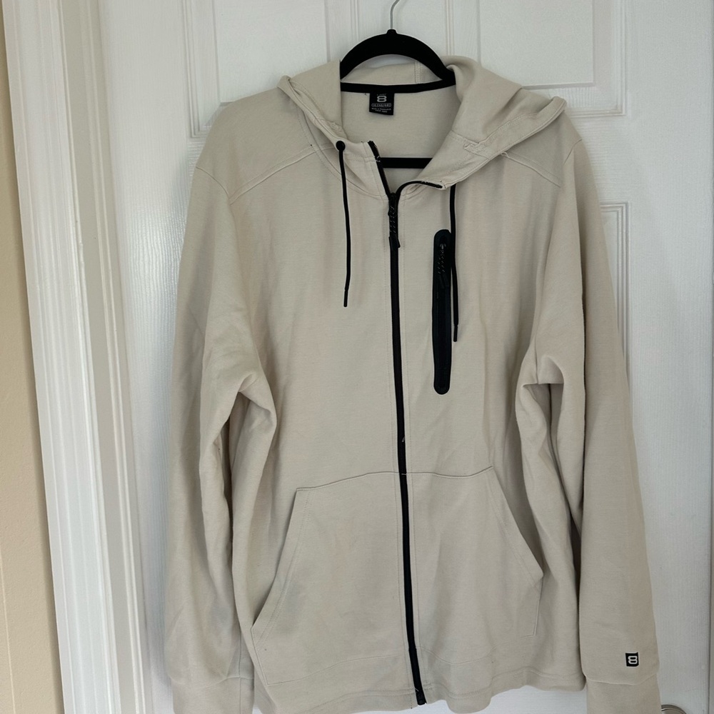 Layer 8 Cream Zip-Up Hoodie